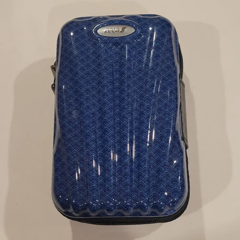 Samsonite ANA First Class Blue Black Zip Travel Case Amenity Toiletry Bag Pouch